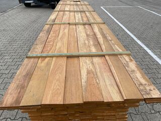 Ca. 117x Pakoeli Planken Geschaafd, 16x140mm, lengte 103/450cm, 14/500